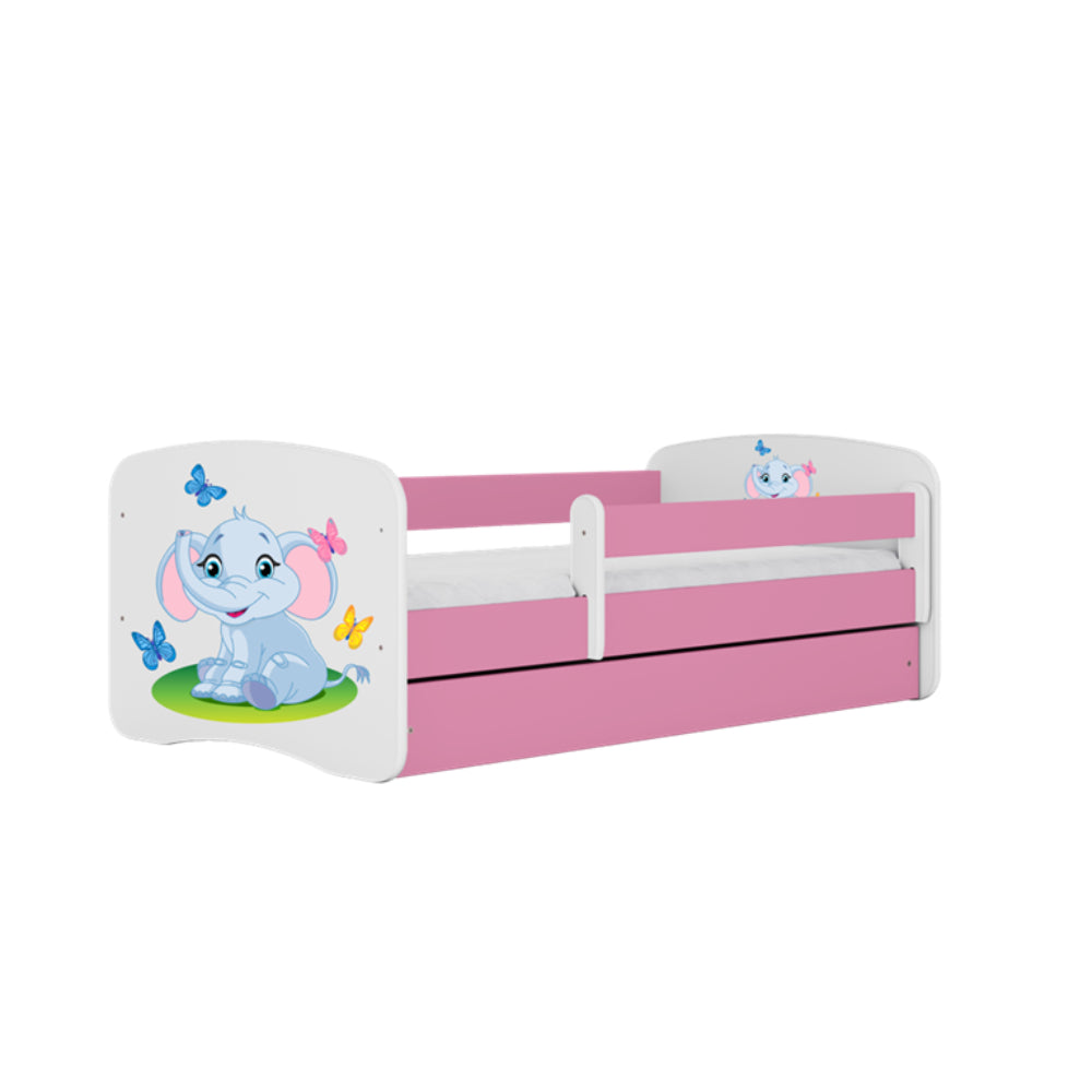 Cama 140 x 70 cm Kocot Kids com gaveta Babydreams Baby Elephant Pink