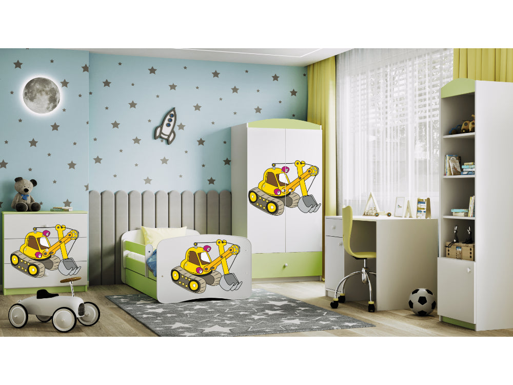 Cama 140 x 70 cm Kocot Kids BabyDreams Digger Green