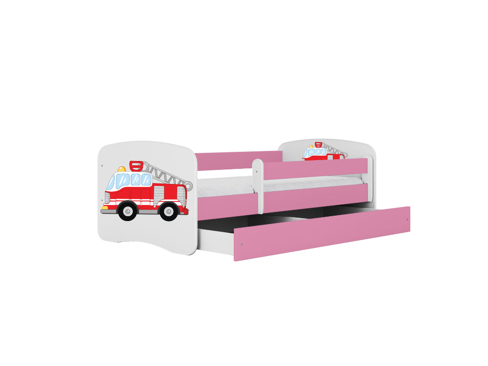 Cama 160 x 80 cm Kocot Kids com gaveta BabyDreams Fire Brigade Pink