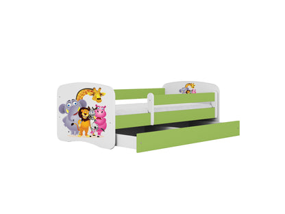 Cama 140 x 70 cm Kocot Kids com gaveta Babydreams Zoo Green