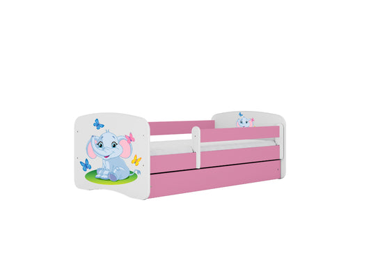 Cama 160 x 80 cm Kocot Kids com gaveta BabyDreams Baby Elephant Pink