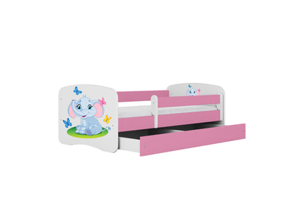 Cama 160 x 80 cm Kocot Kids com gaveta BabyDreams Baby Elephant Pink