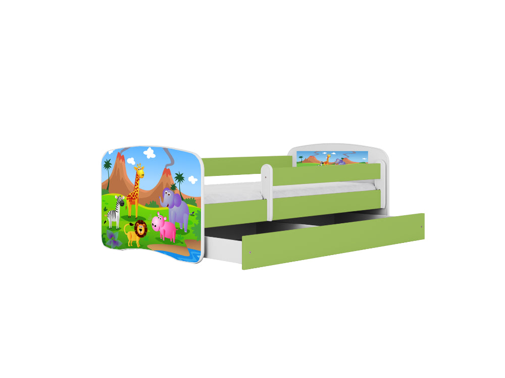 Cama 140 x 70 cm Kocot Kids com gaveta Babydreams Safari Green