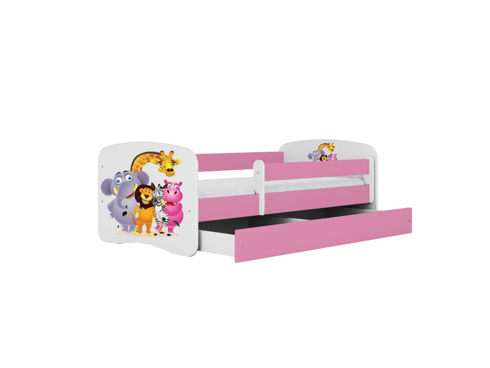 Cama 160 x 80 cm Kocot Kids com gaveta BabyDreams Zoo Pink