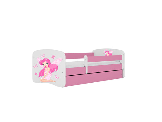 Cama 180 x 80 cm Kocot Kids com gaveta BabyDreams Fairy Borboletas Pink