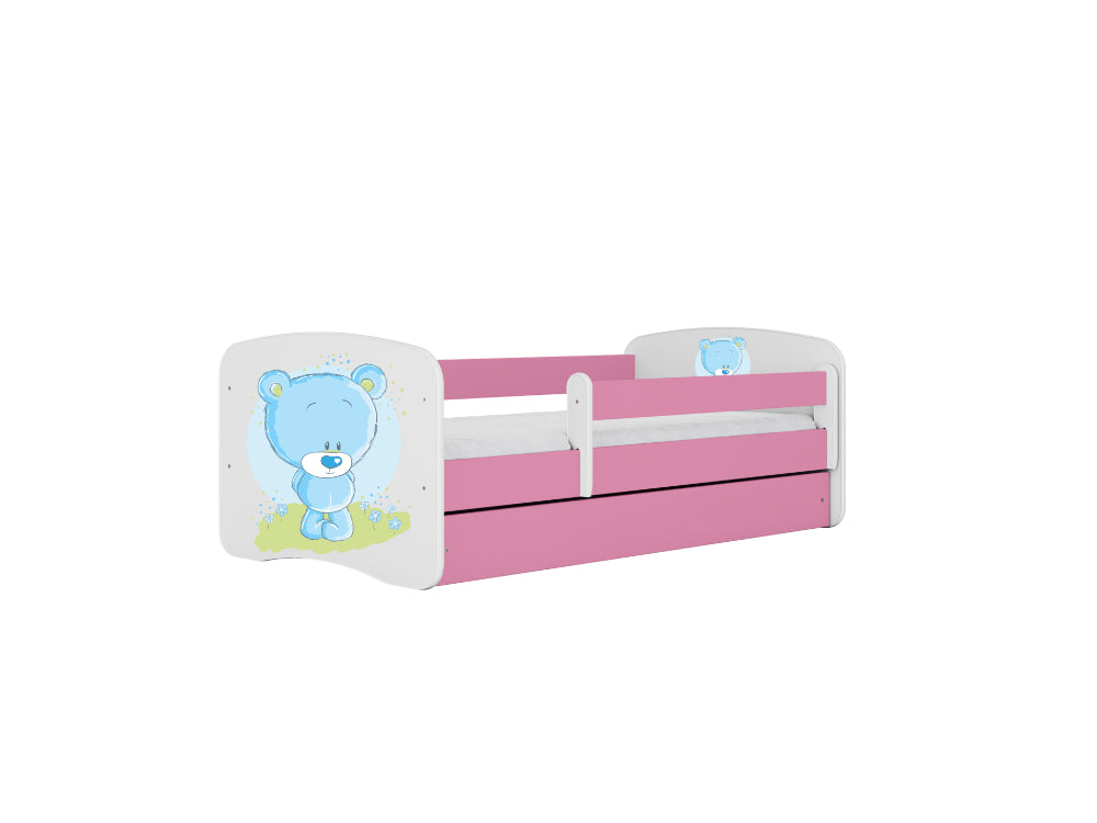 Cama 180 x 80 cm Kocot Kids com gaveta BabyDreams Blue Teddybear Pink