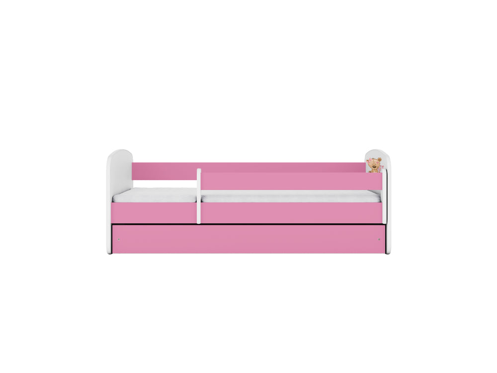 Cama 140 x 70 cm Kocot Kids com colchão BabyDreams Teddybear Flowers Pink