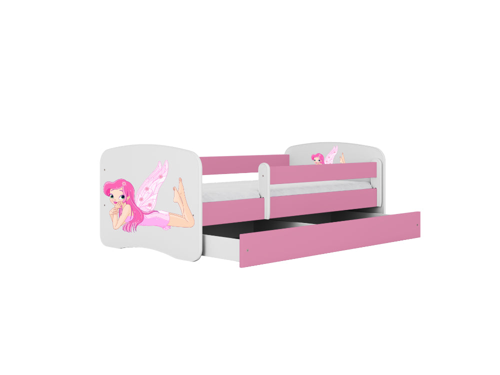 Cama 180 x 80 cm Kocot Kids com gaveta BabyDreams Fairy com asas Pink
