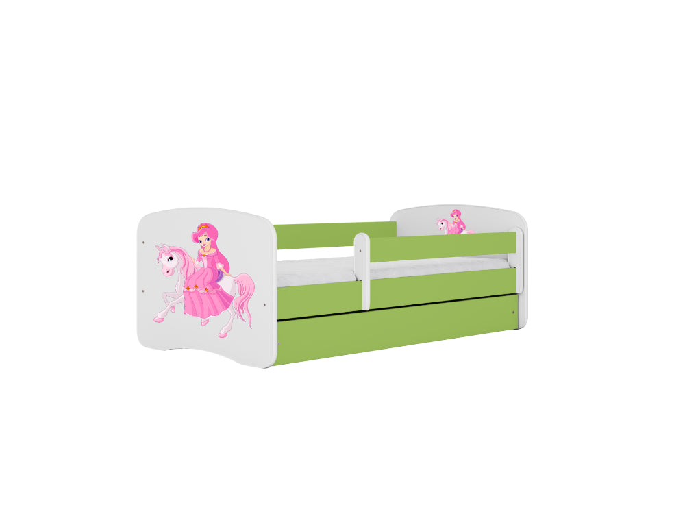 Cama 140 x 70 cm Kocot Kids com gaveta Babydreams Princess on Horse Green