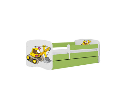 Cama 140 x 70 cm Kocot Kids com gaveta Babydreams Digger Green