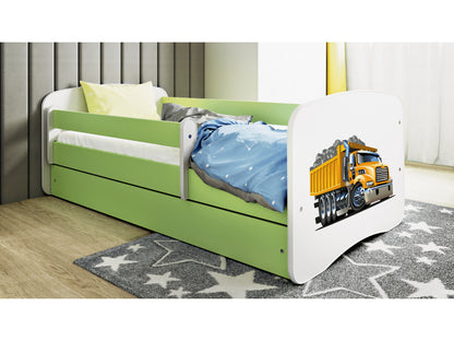 Cama 140 x 70 cm Kocot Kids com gaveta Babydreams Truck Green