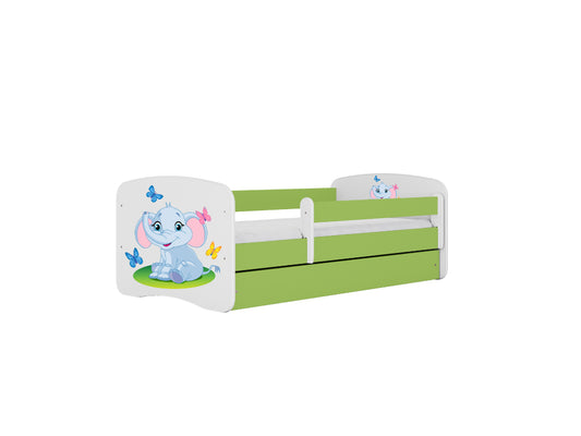 Cama 180 x 80 cm Kocot Kids com gaveta BabyDreams Baby Elephant Green