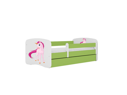 Cama 160 x 80 cm Kocot Kids com gaveta BabyDreams Unicorn Green