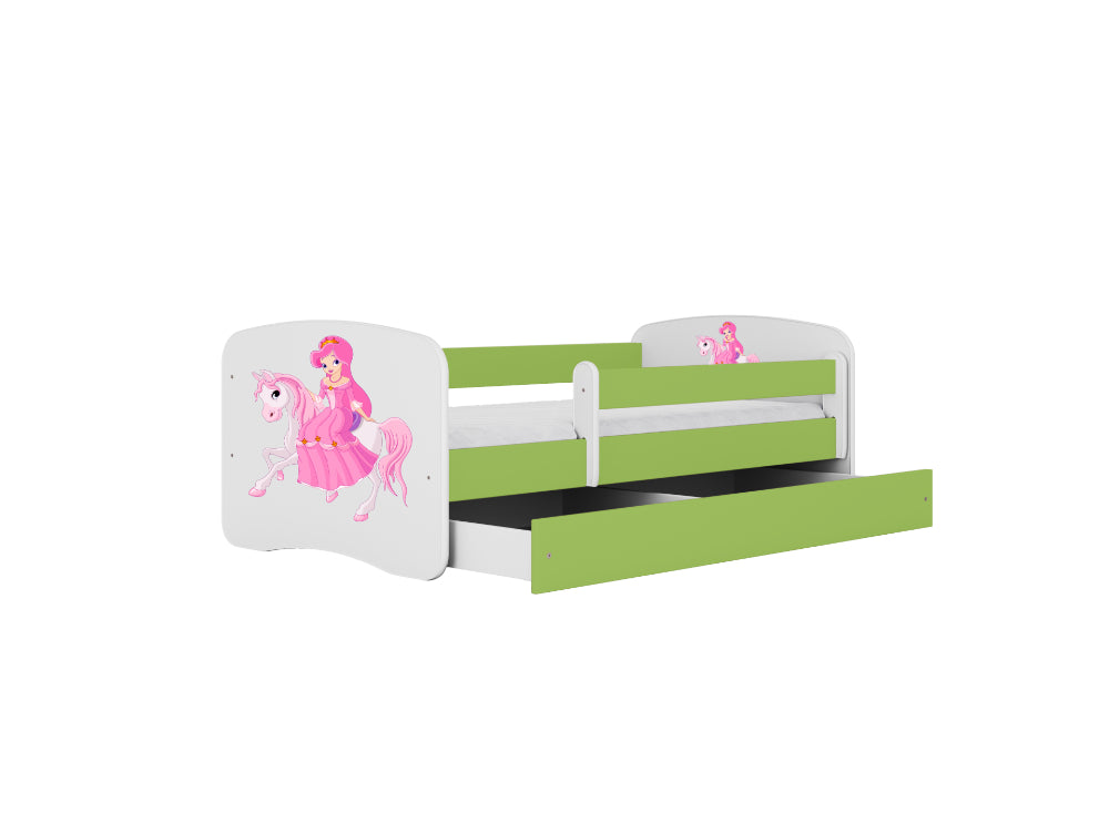 Cama 160 x 80 cm Kocot Kids com gaveta BabyDreams Princess on Horse Green