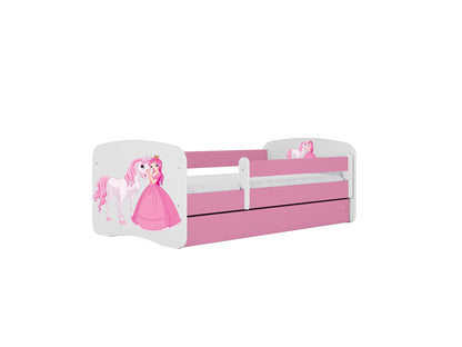 Cama 160 x 80 cm Kocot Kids com colchão BabyDreams Princess and Horse Pink