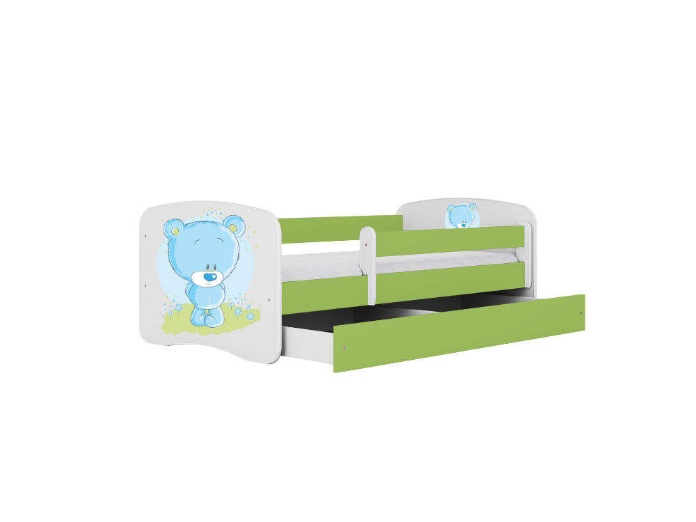 Cama 160 x 80 cm Kocot Kids com gaveta BabyDreams Blue Teddybear Green