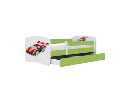 Cama 160 x 80 cm Kocot Kids com gaveta BabyDreams Racing Car Green