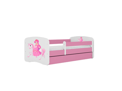 Cama 180 x 80 cm Kocot Kids com colchão BabyDreams Princess on Horse Pink