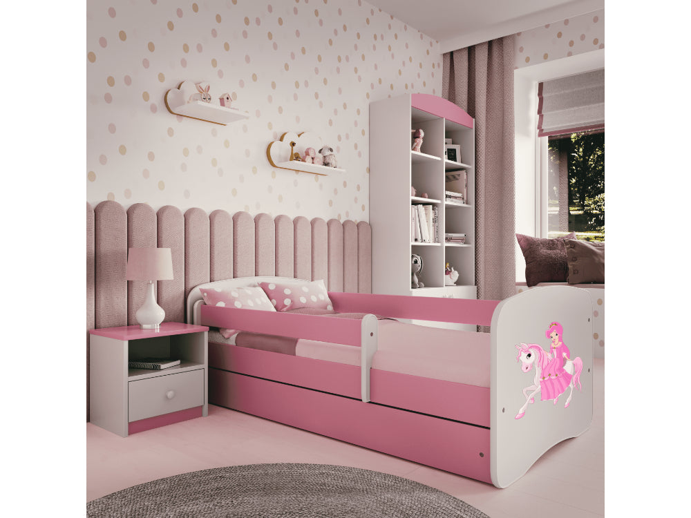 Cama 180 x 80 cm Kocot Kids com colchão BabyDreams Princess on Horse Pink