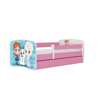 Cama 140 x 70 cm Kocot Kids com gaveta BabyDreams Frozen Land Pink