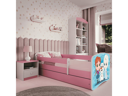 Cama 160 x 80 cm Kocot Kids com gaveta BabyDreams Frozen Land Pink