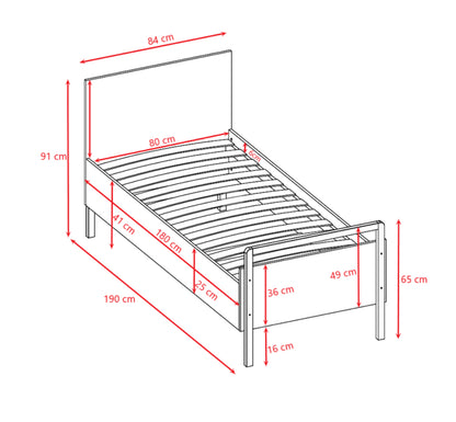 Cama 180 x 80 cm Kocot Kids Victor White
