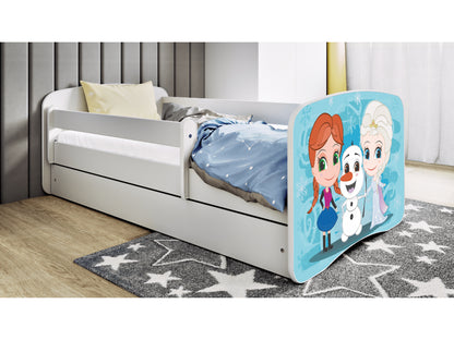 Cama 160 x 80 cm Kocot Kids com colchão BabyDreams Frozen Land White