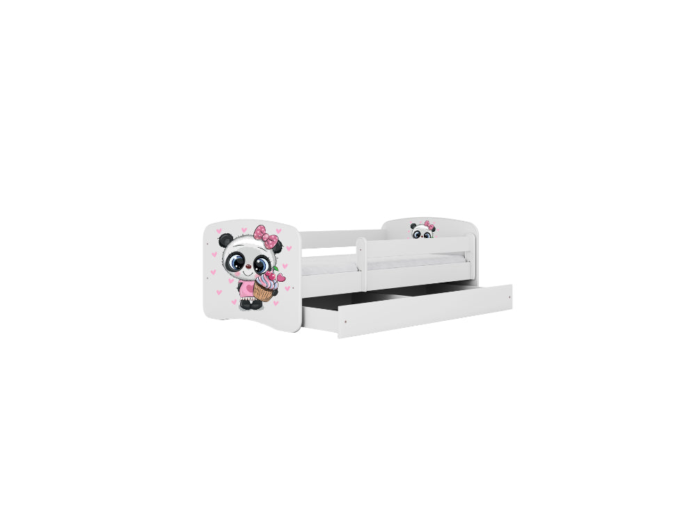 Cama 140 x 70 cm Kocot Kids com gaveta e colchão BabyDreams Panda White