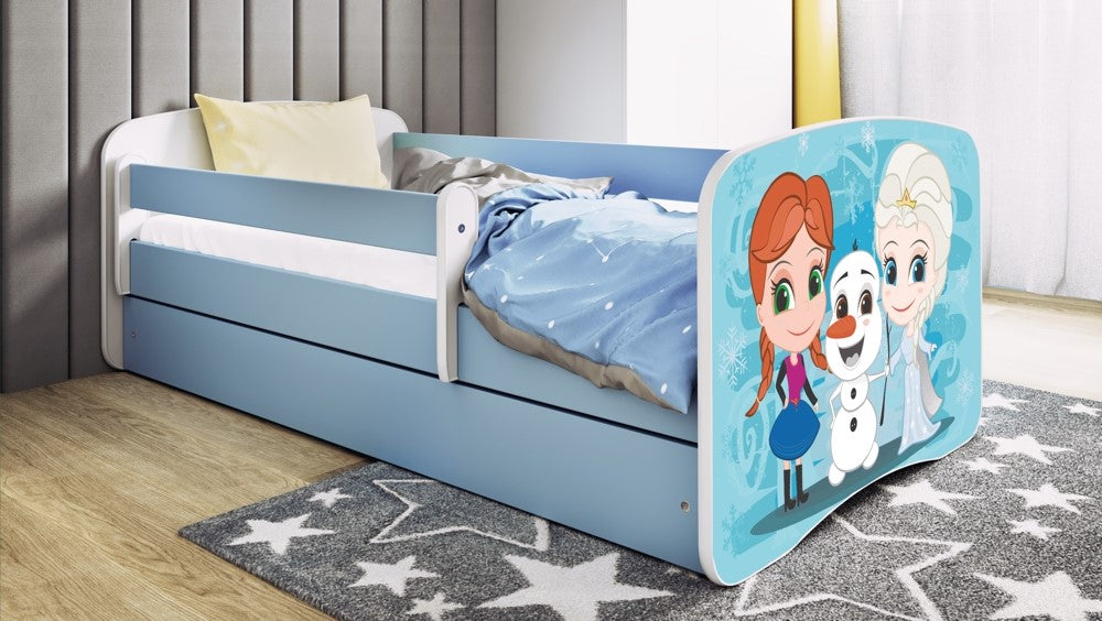 Cama 140 x 70 cm Kocot Kids com colchão BabyDreams Frozen Land Blue