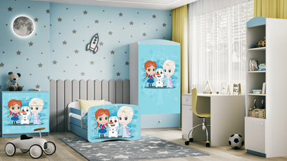 Cama 140 x 70 cm Kocot Kids com colchão BabyDreams Frozen Land Blue