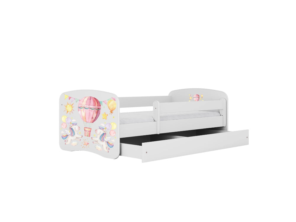 Cama 160 x 80 cm Kocot Kids com gaveta e colchão BabyDreams Balloon White