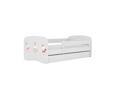 Cama 180 x 80 cm Kocot Kids com colchão BabyDreams Dancing Bunnies White