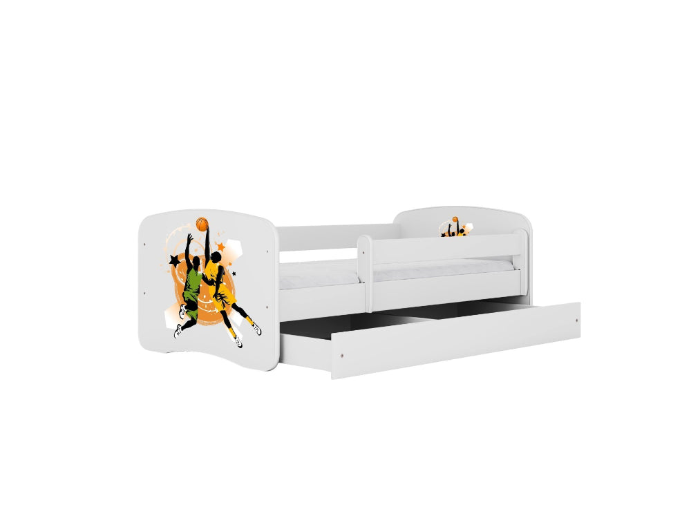 Cama 180 x 80 cm Kocot Kids com gaveta e colchão BabyDreams Basketball White