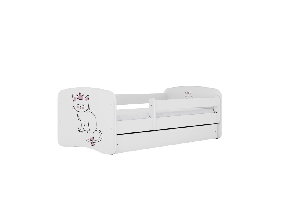 Cama 160 x 80 cm Kocot Kids com colchão BabyDreams Cat White