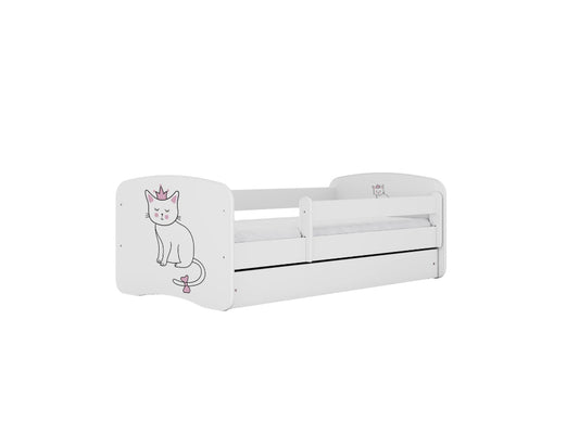 Cama 160 x 80 cm Kocot Kids com colchão BabyDreams Cat White