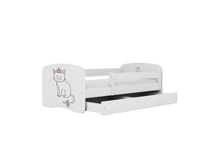 Cama 160 x 80 cm Kocot Kids com gaveta BabyDreams Cat White
