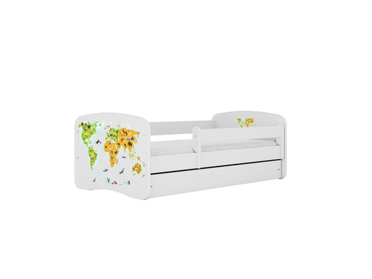 Cama 180 x 80 cm Kocot Kids com colchão BabyDreams Map White