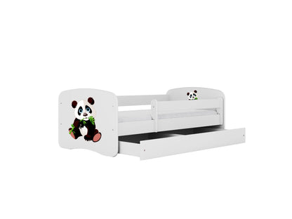 Cama 160 x 80 cm Kocot Kids com gaveta e colchão BabyDreams Panda 2 White