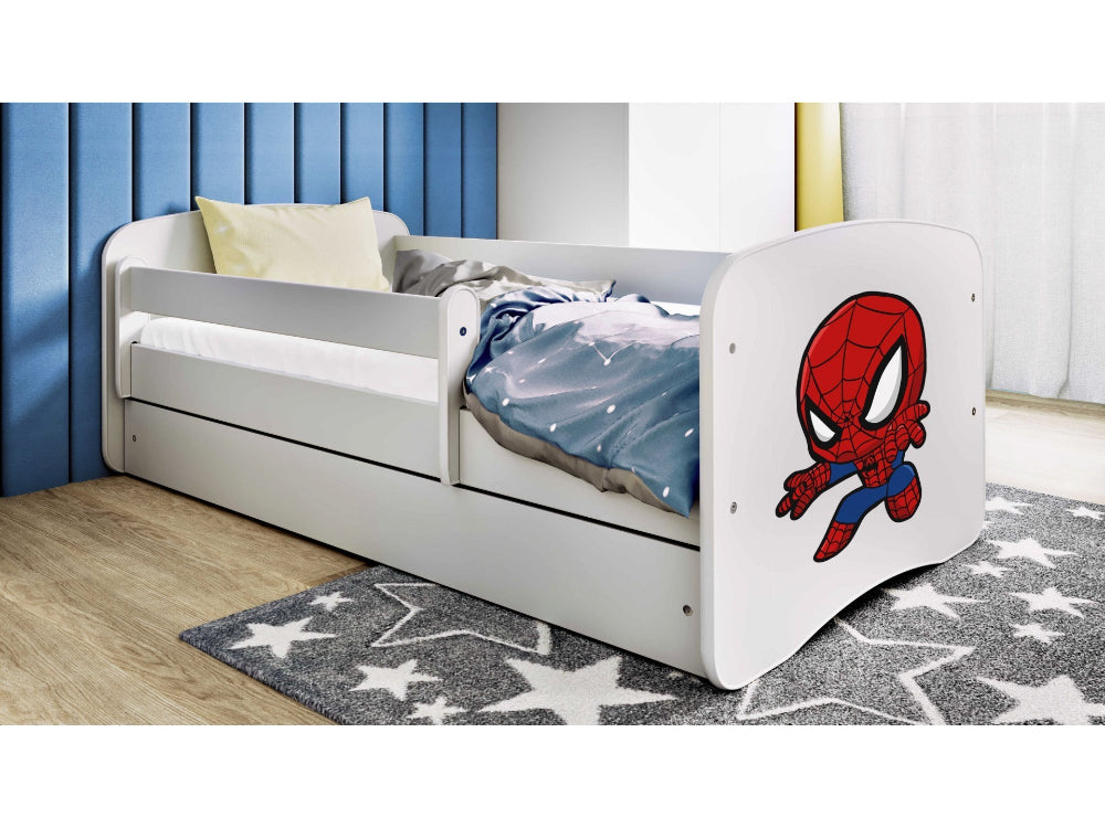 Cama 140 x 70 cm Kocot Kids com gaveta e colchão BabyDreams Spiderman White