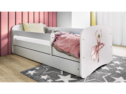 Cama 140 x 70 cm Kocot Kids com gaveta e colchão BabyDreams Dancer White