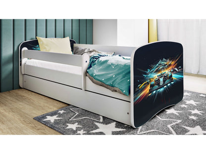 Cama 140 x 70 cm Kocot Kids com gaveta BabyDreams Race White