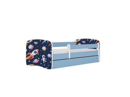 Cama 140 x 70 cm Kocot Kids com gaveta e colchão BabyDreams Cosmos Blue