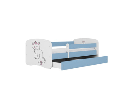 Cama 180 x 80 cm Kocot Kids com gaveta BabyDreams Cat Blue