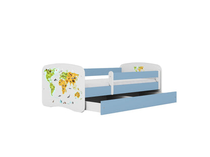 Cama 140 x 70 cm Kocot Kids com gaveta Babydreams Map Blue