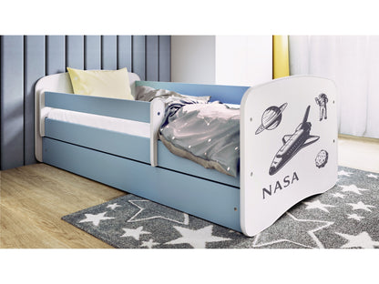 Cama 140 x70 cm Kocot Kids com colchão BabyDreams Nasa Blue