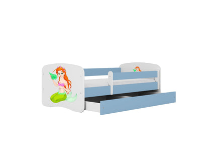 Cama 140 x 70 cm Kocot Kids com gaveta e colchão BabyDreams Mermaid Blue