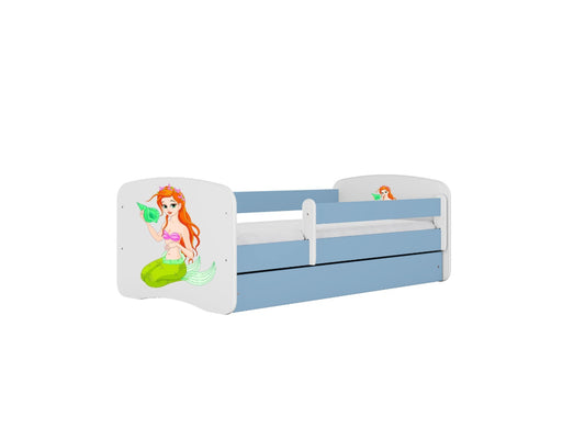 Cama 180 x 80 cm Kocot Kids com gaveta e colchão BabyDreams Mermaid Blue