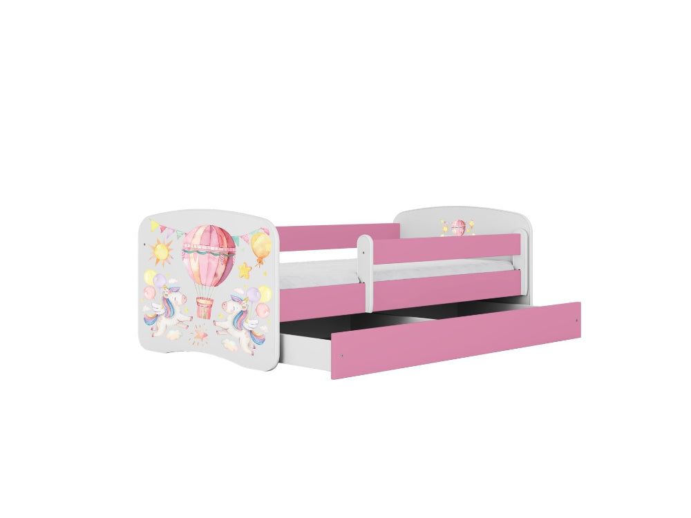 Cama 180 x 80 cm Kocot Kids com gaveta BabyDreams Balloon Pink