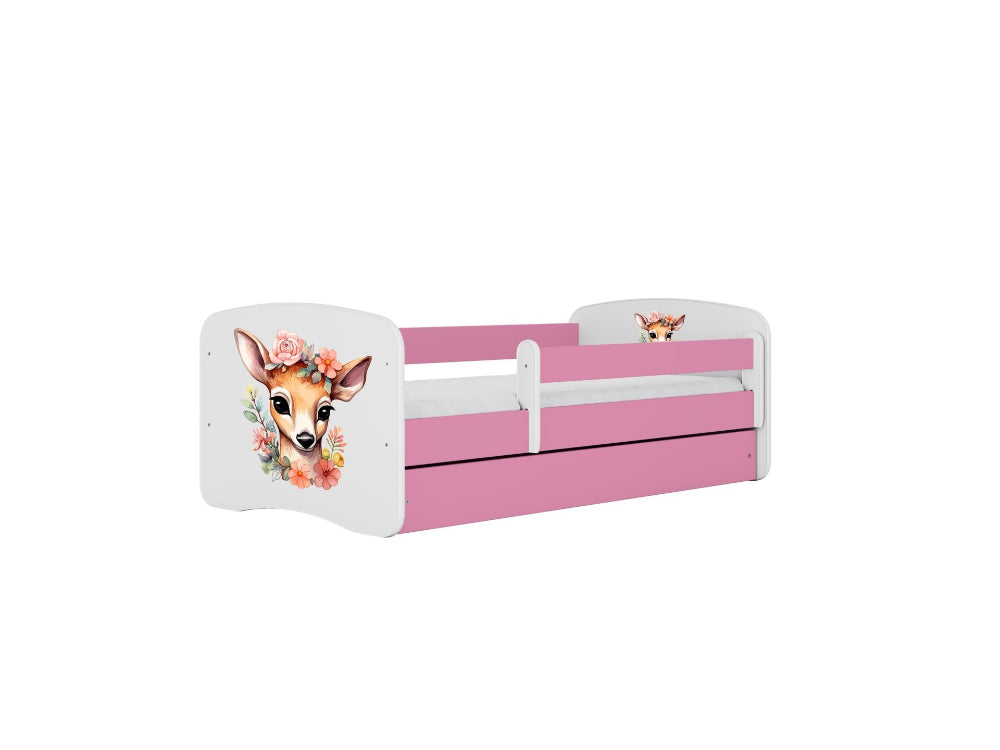 Cama 160 x 80 cm Kocot Kids com gaveta e colchão BabyDreams Bambi Pink