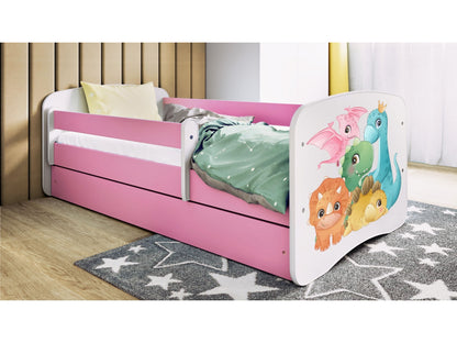 Cama 180 x 80 cm Kocot Kids BabyDreams Tiny Dinos Pink